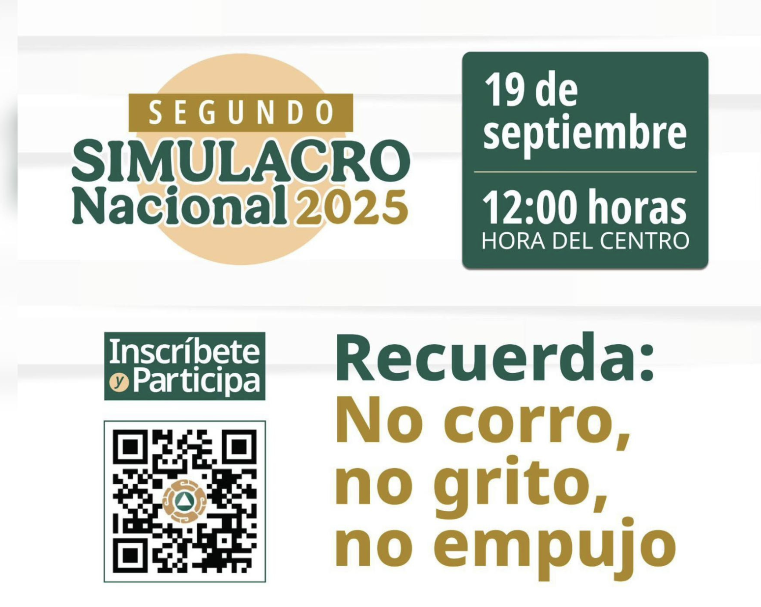 ¡ESTE 19 DE SEPTIEMBRE, PARTICIPA EN EL 2DO SIMULACRO NACIONAL 2025!