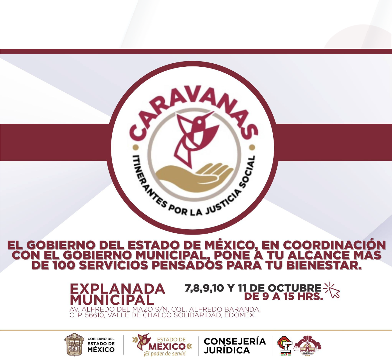 CARAVANAS ITINERANTES POR LA JUSTICIA SOCIAL EN LA EXPLANADA MUNICIPAL