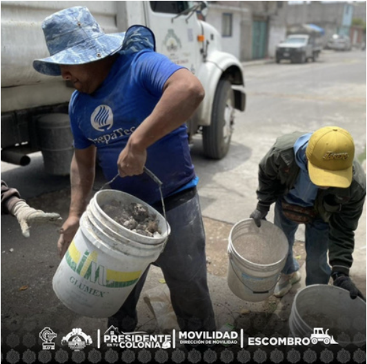 Realizan acciones de recolección de cascajo en la colonia María Isabel